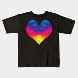 Rainbow Gradient Nested Hearts Kids T-Shirt